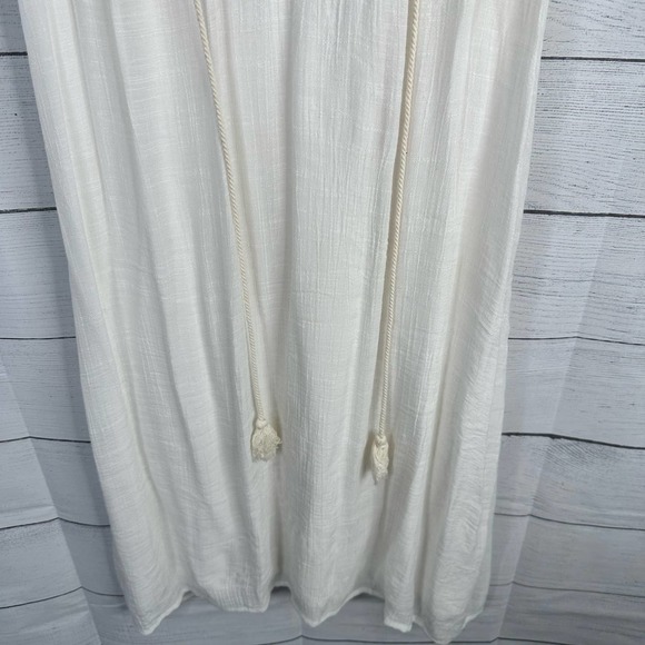 Cloth & People Womens Boho Crochet Gauzy Cream Embroidered Mini Dress Size M - Picture 6 of 10